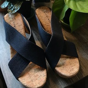 Lucky Brand Slid-On Wedge Cork Heels